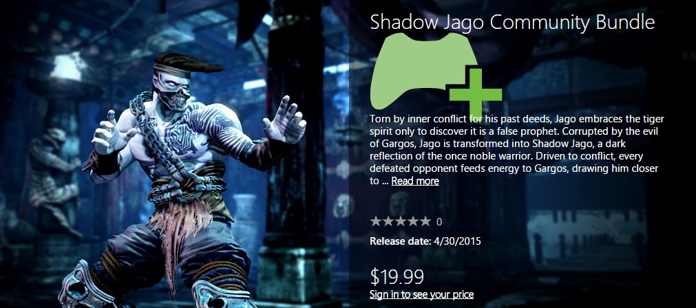You can now support Killer Instinct tourney pots with the Shadow Jago pack