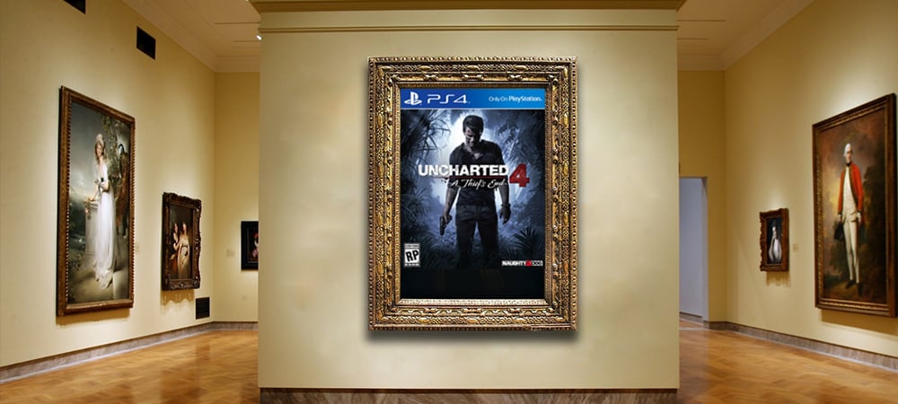 The Uncharted 4 box art is inspired