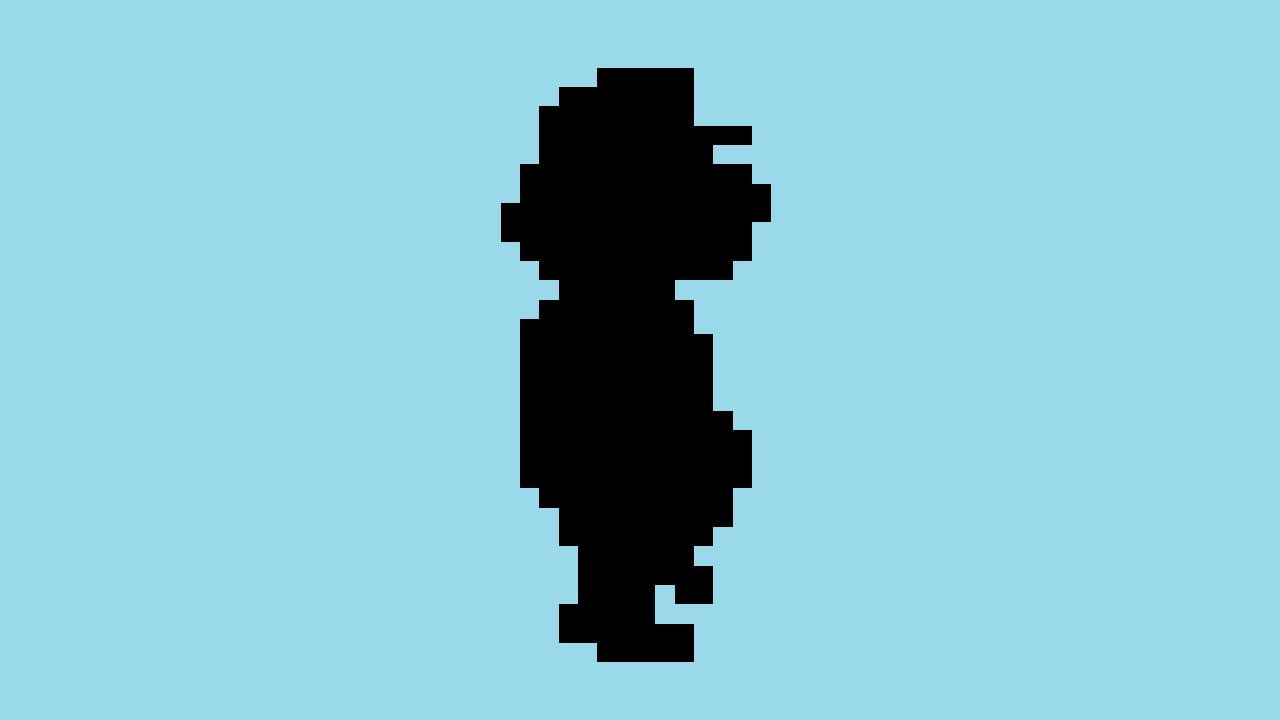 Mario's silhouette shows off his li'l dick