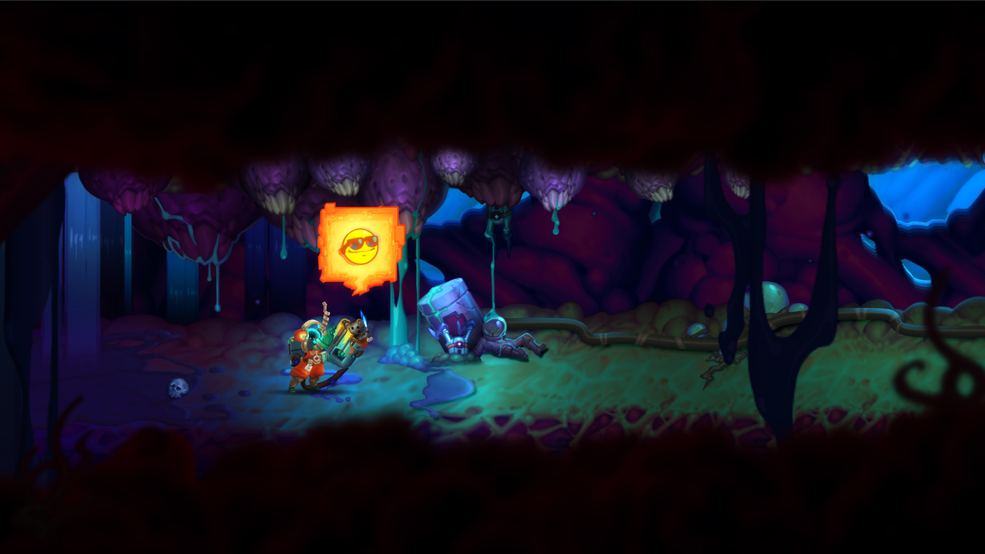 Save space whales from disease in this pretty platformer