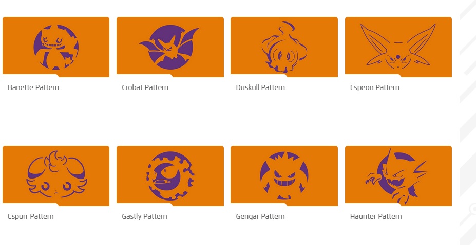 These Pokemon Halloween pumpkin stencils are adorable
