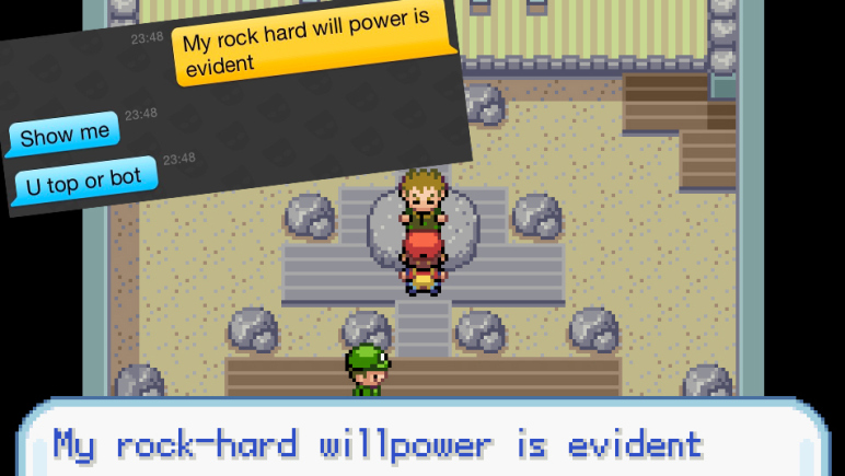 Apparently you can get laid via gay hookup apps by using Pokemon quotes