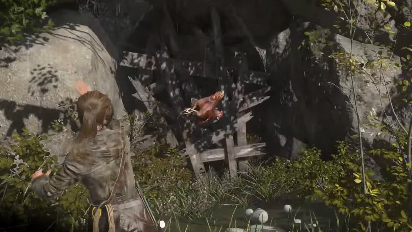 Rise of the Tomb Raider has exploding chickens