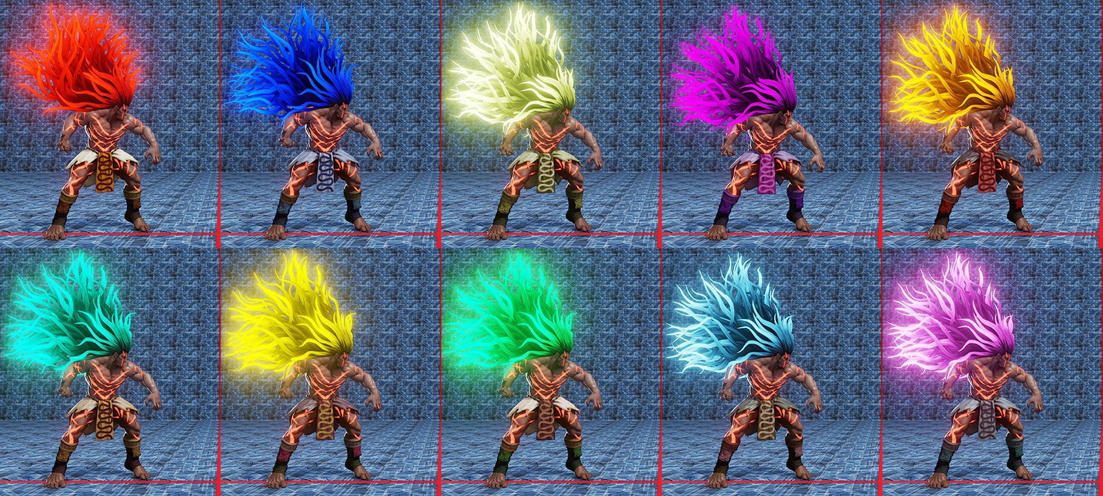 Someone uncovered 10 color variations for each character in Street Fighter V