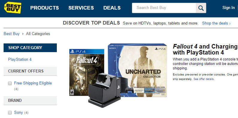 Buy a PlayStation 4, get free Fallout 4 at Best Buy