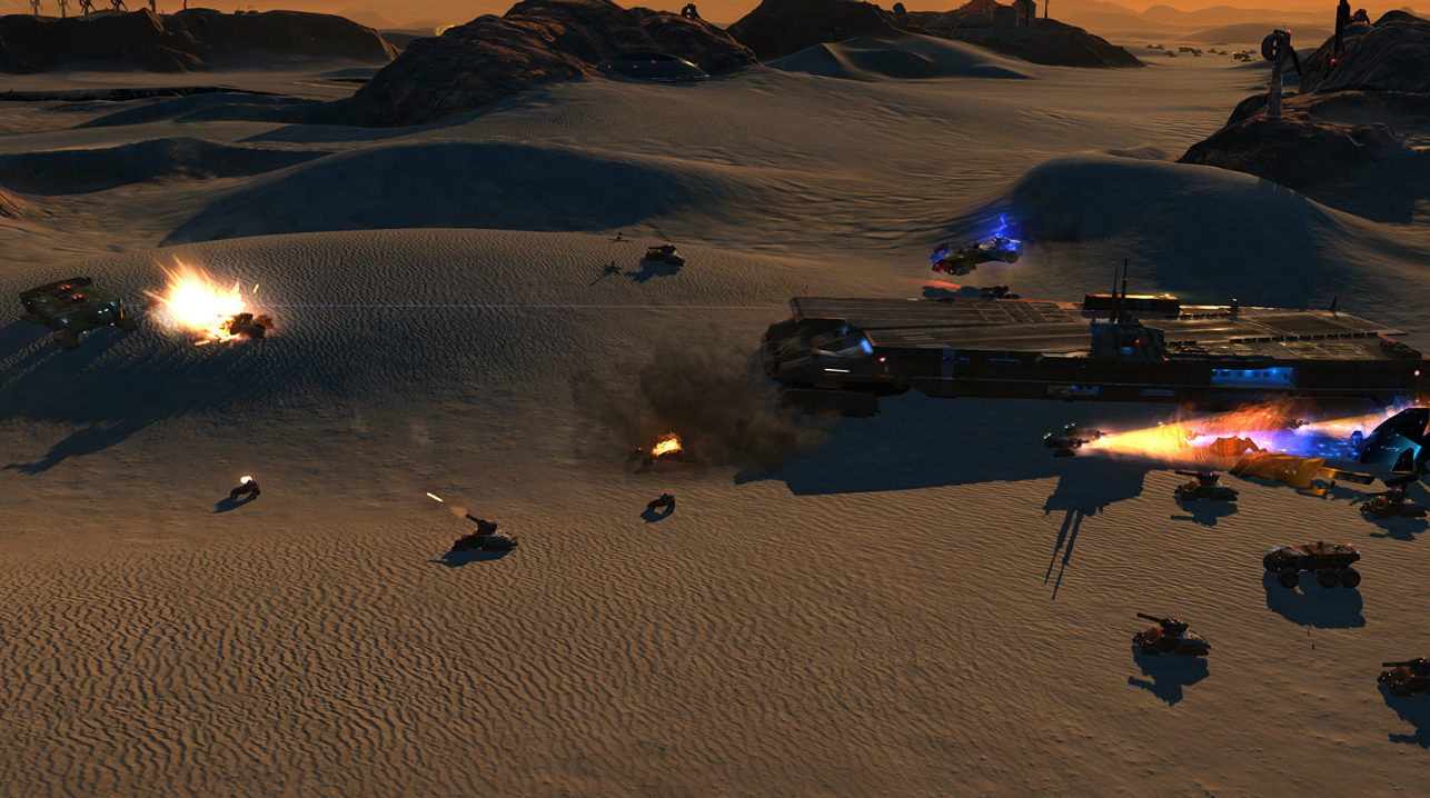 Homeworld: Deserts of Kharak has a cool land-based aircraft carrier