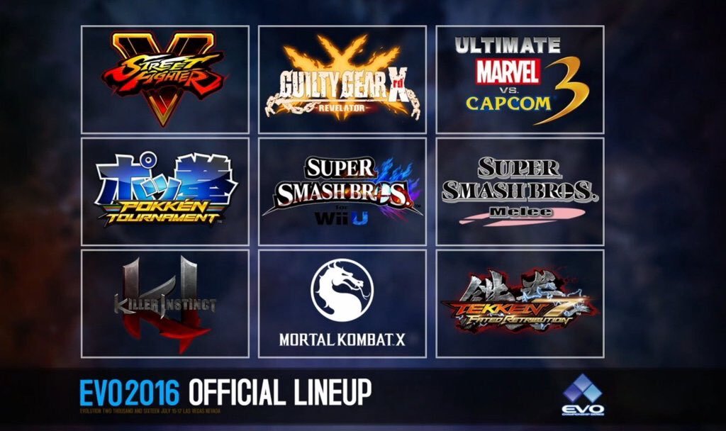 EVO 2016's lineup includes Street Fighter V and Pokken