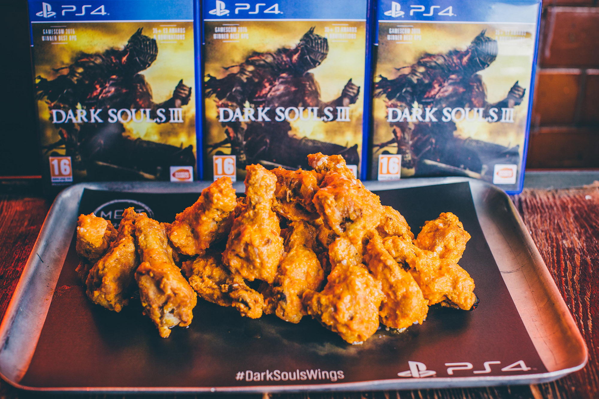 There's a Dark Souls III promotion involving chicken wings for some reason