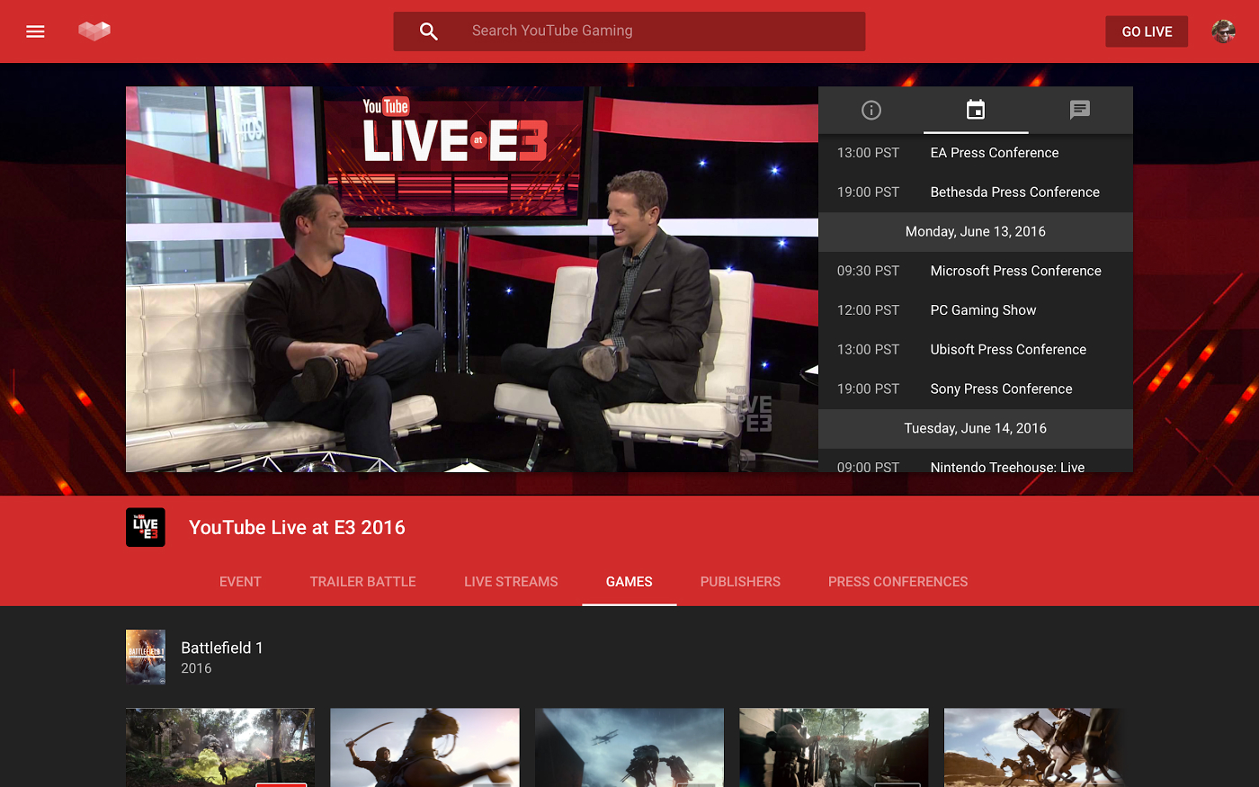 YouTube Live returns to E3 this year