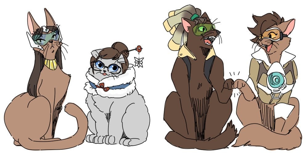 Overwatch characters make such good cats