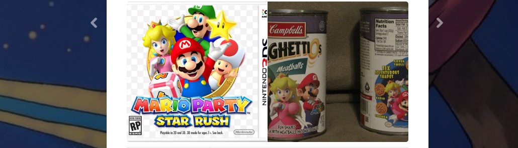 Ha, the new Mario Party art is lifted from a SpagettiOs can