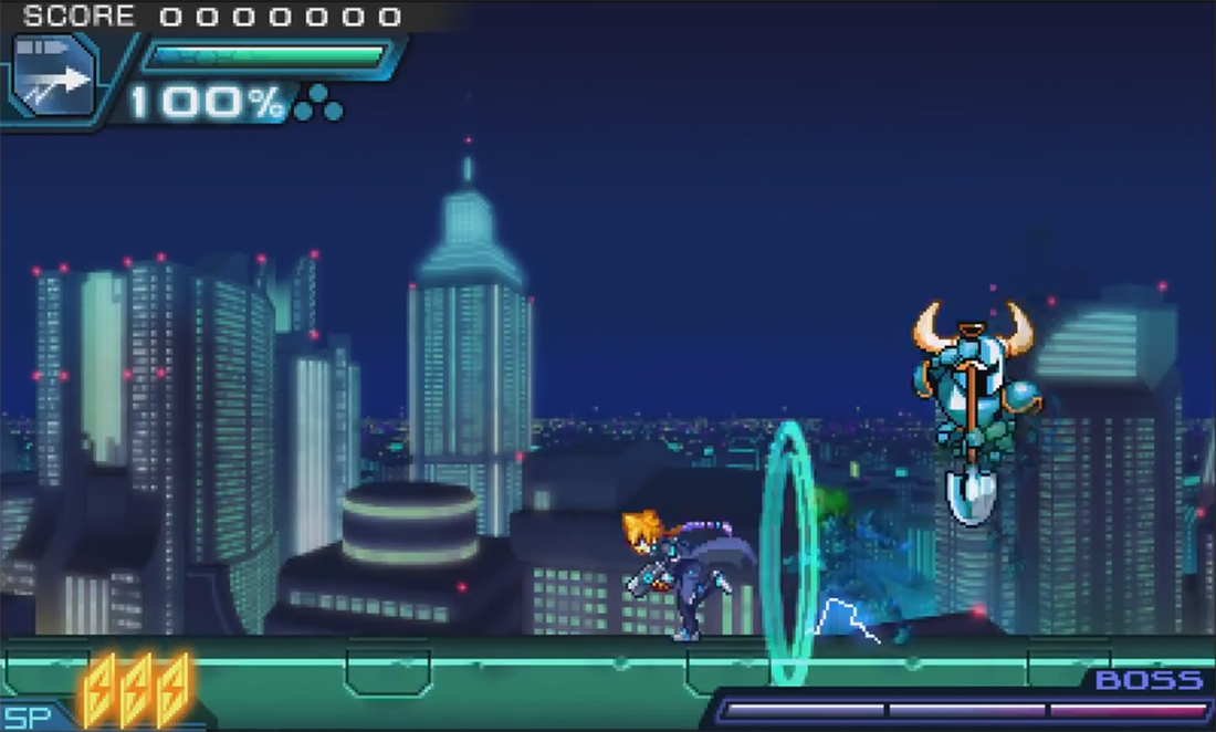 Shovel Knight will appear as a guest boss in Gunvolt 2