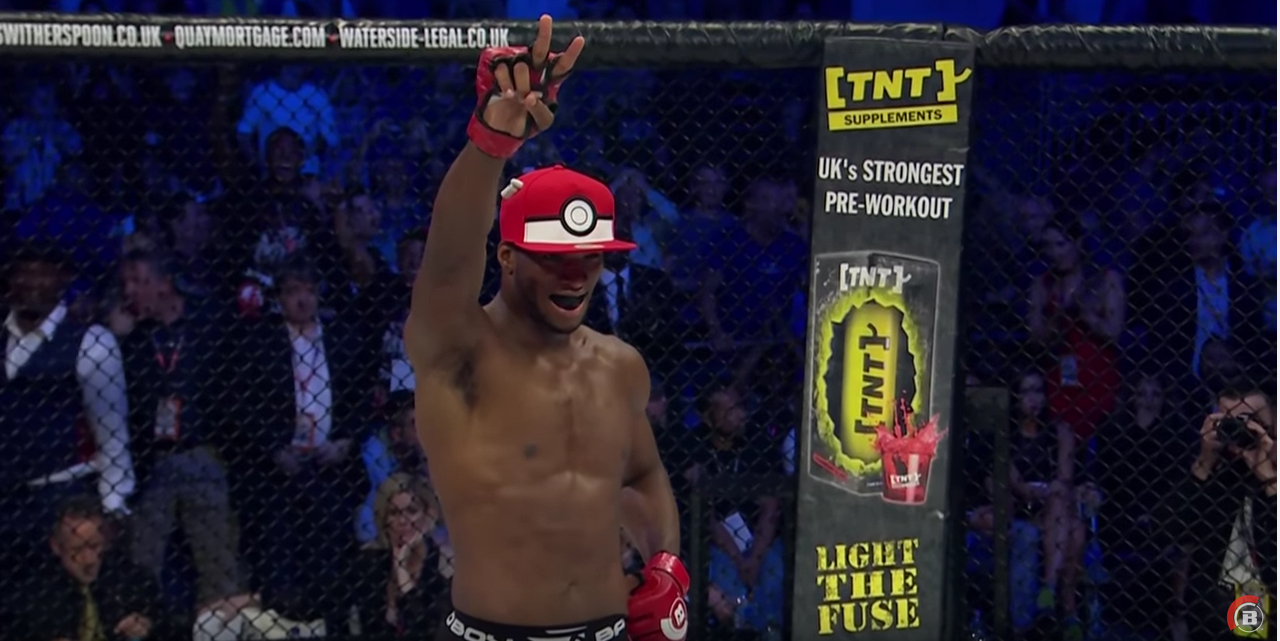 MMA fighter beats the shit out of opponent, throws a Pokeball at him