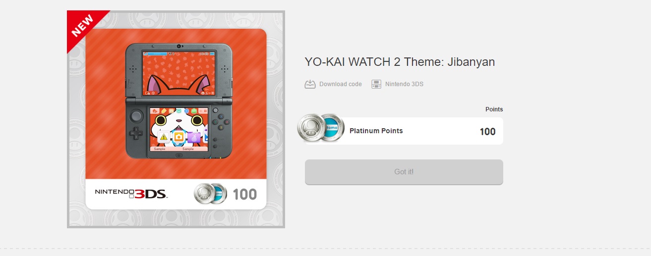 This Yo-Kai Watch Jibanyan 3DS theme on My Nintendo is the best