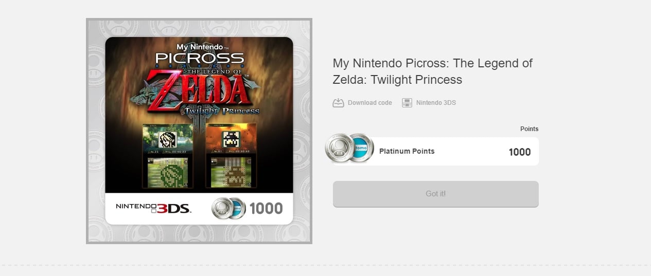 The Picross My Nintendo reward isn't going away, actually
