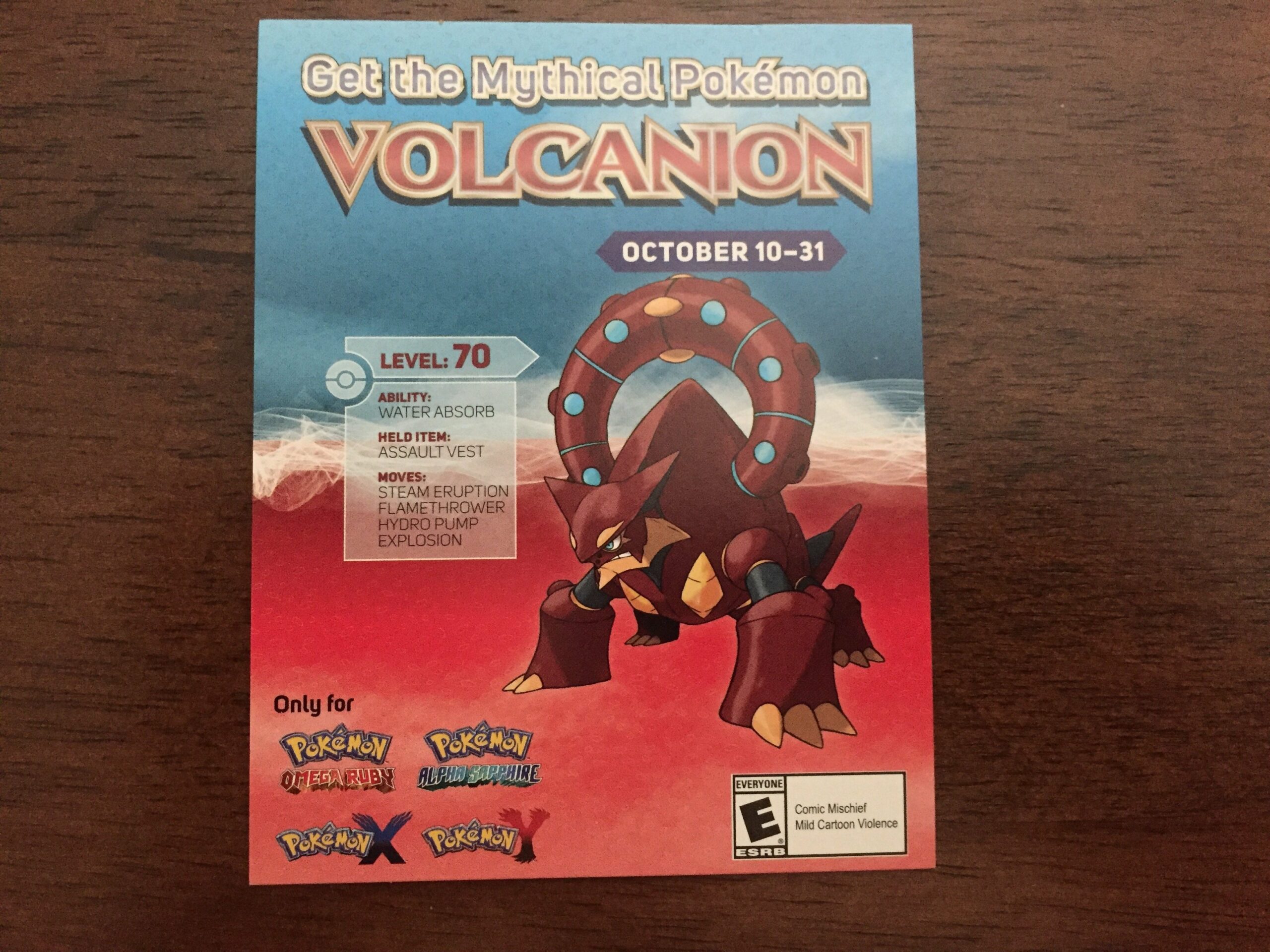 Volcanion Pokemon cards roll out nationally today in the US at GameStop