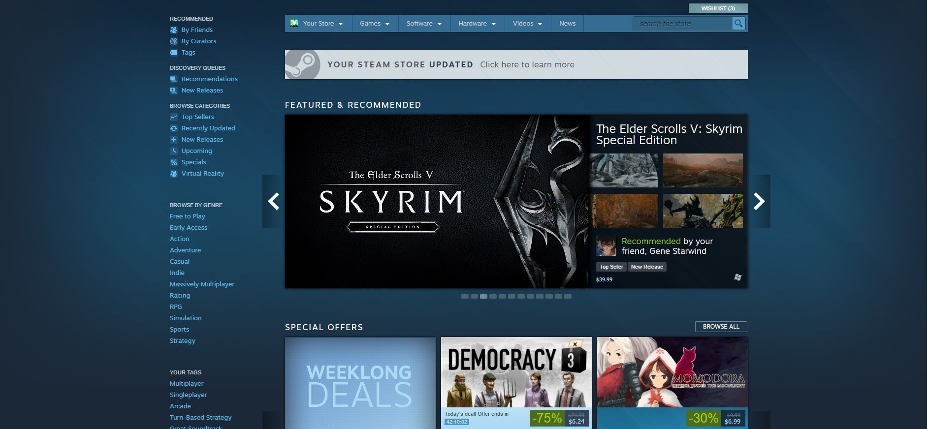 The Steam store has a new look today