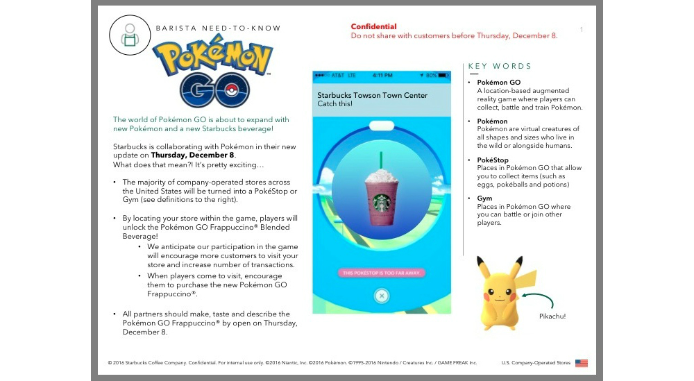 (Update) Starbucks to get special Pokemon Go event with 'new Pokemon'