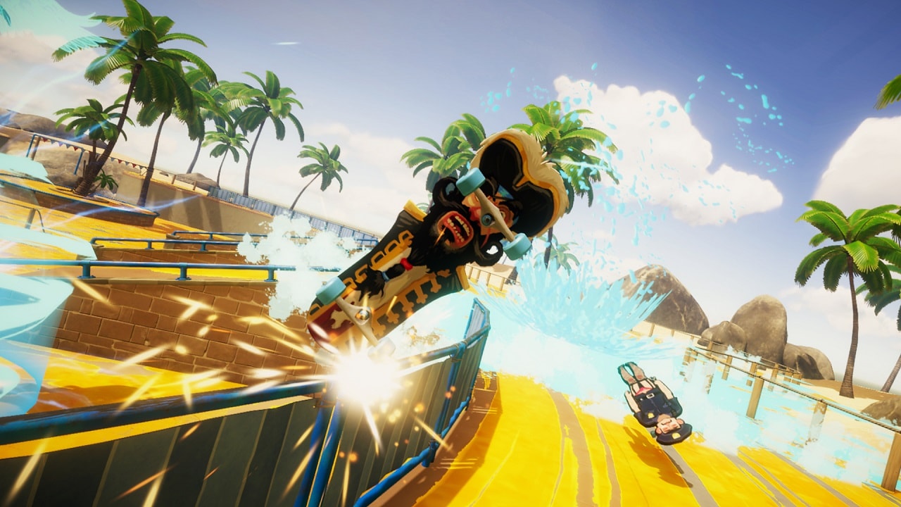 Decksplash is a messy competitive skateboarding game