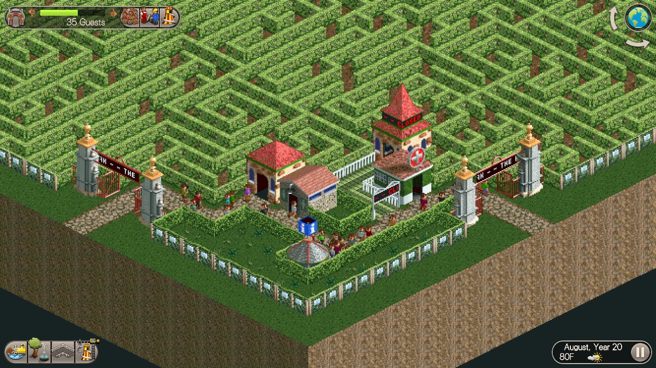 This monstrous RollerCoaster Tycoon park is all one giant maze