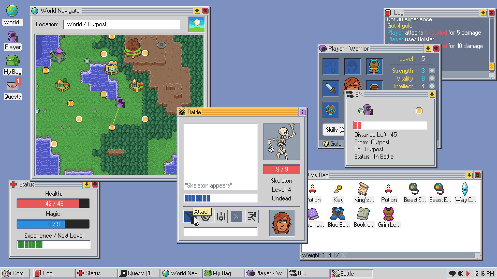 Kingsway is a neat-looking RPG in an operating system