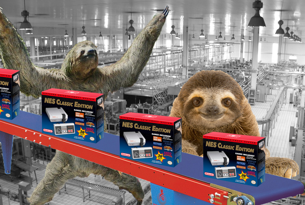Nintendo hires second sloth at NES Classic factory (Fauxclusive)