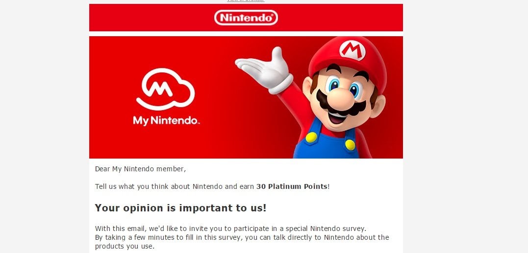 Check your email for some bonus My Nintendo points