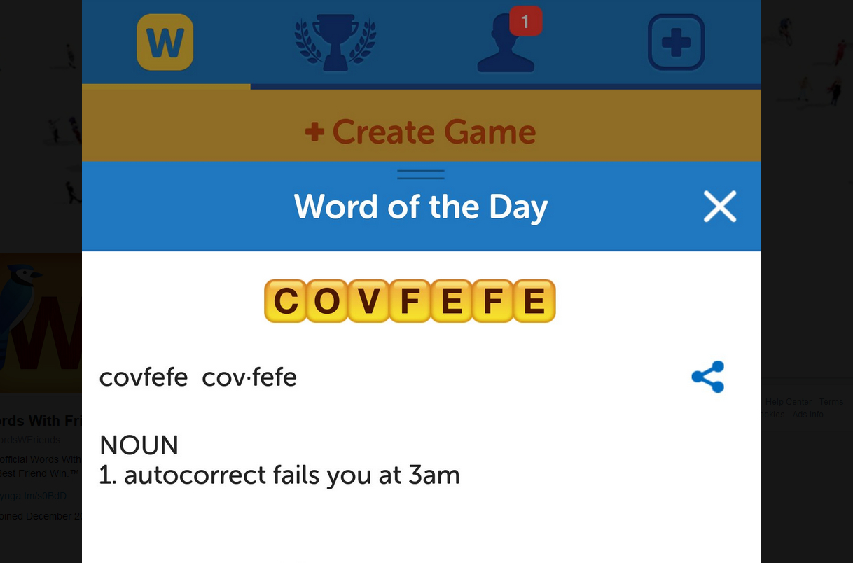 Trump boner 'covfefe' makes it into Words With Friends