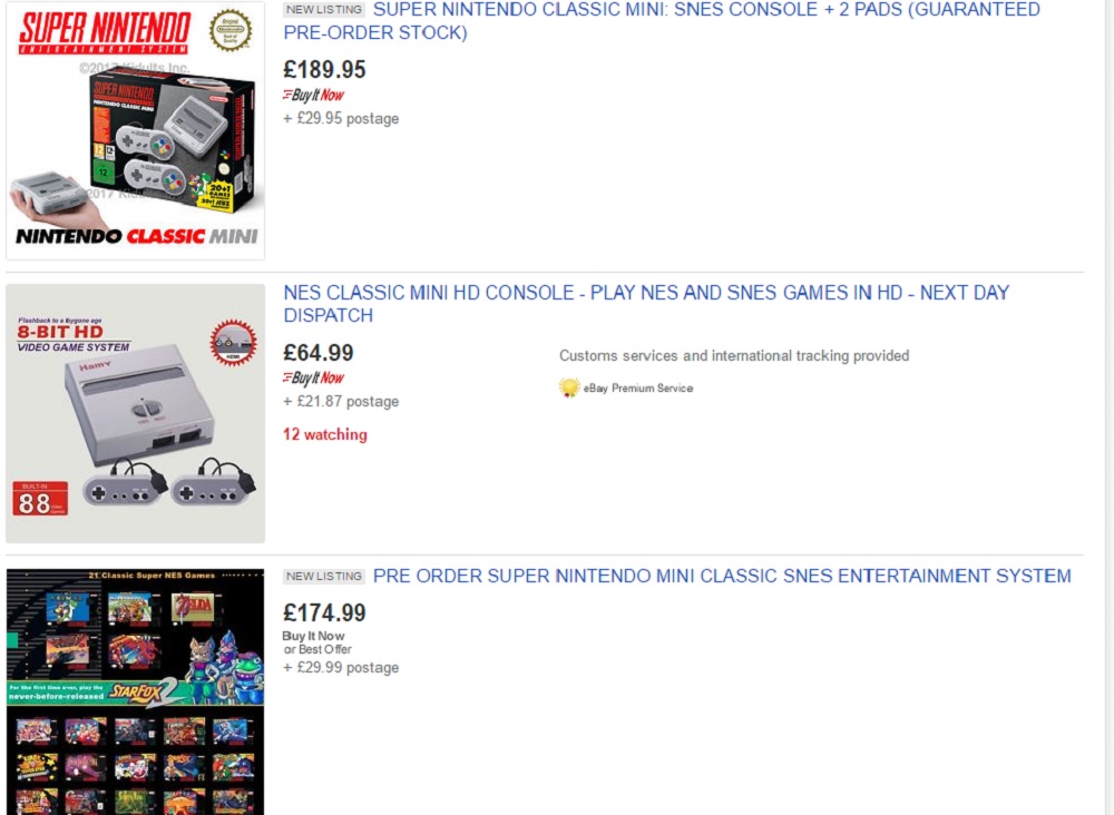 The SNES Mini sold out instantly in the UK, let the scalping begin