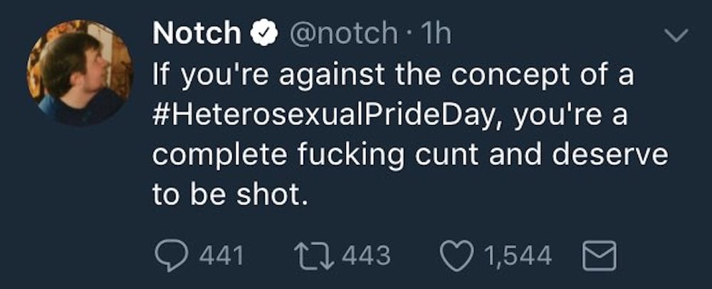 Notch said what?