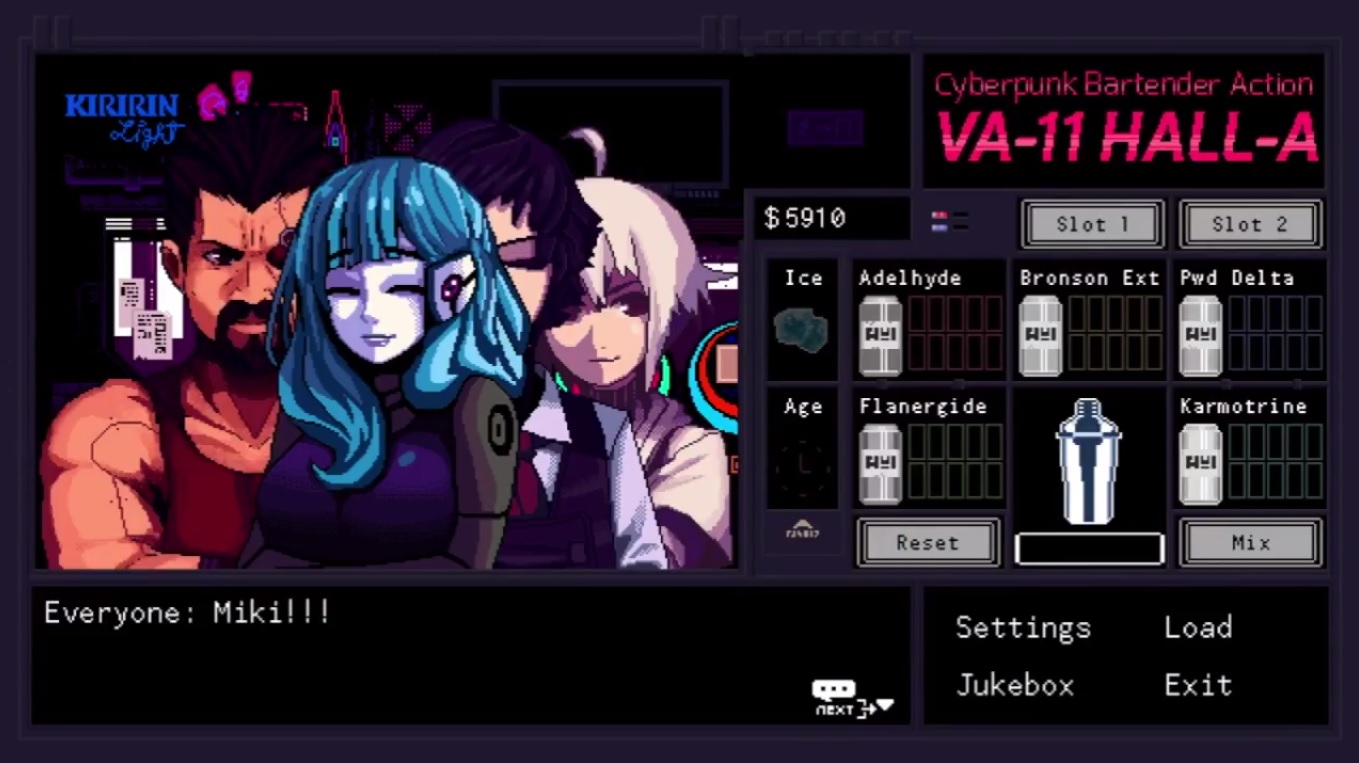 Grab a drink and get comfy with VA-11 HALL-A's unused song