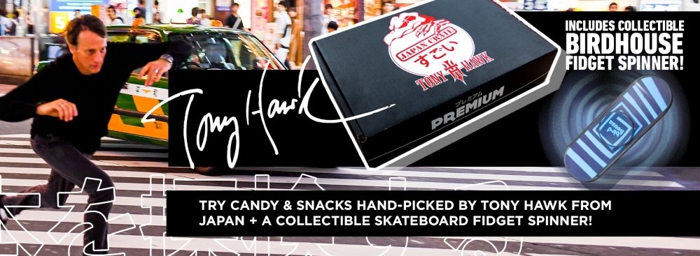 Tony Hawk and Japan Crate to kickflip Japanese snacks right to your door