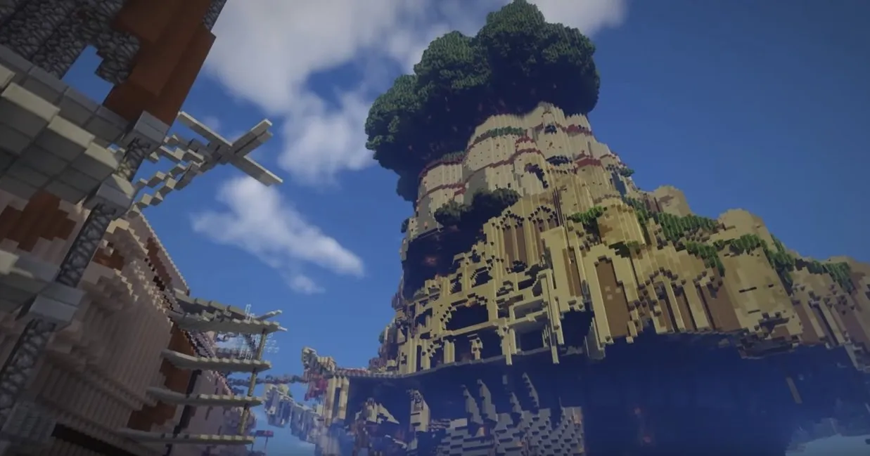 Miyazaki's Laputa: Castle in the Sky lovingly re-created in Minecraft