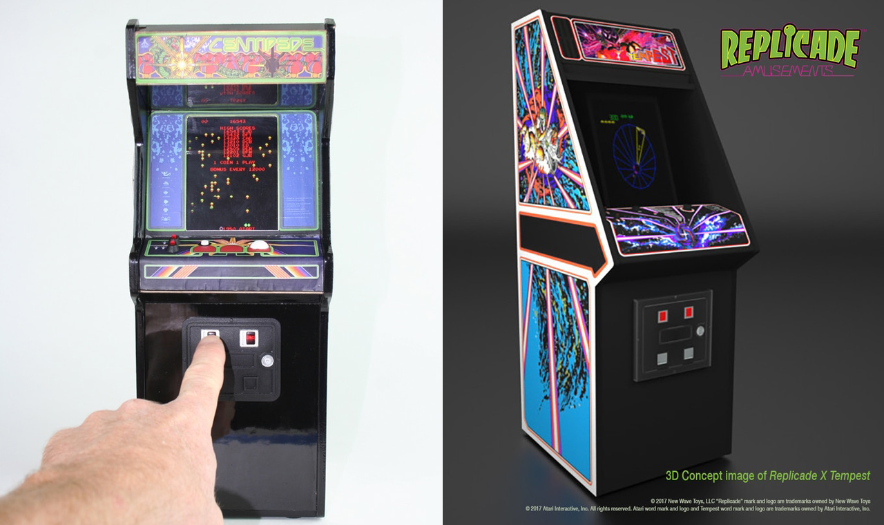 These mini Centipede and Tempest arcade cabinets are beyond cute