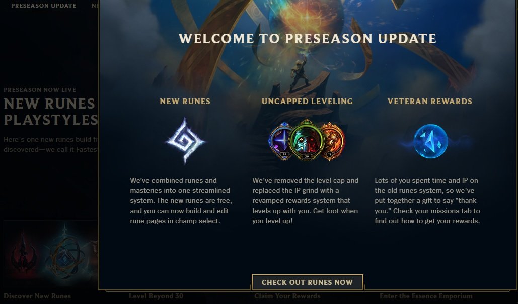 League of Legends overhauls their entire cosmetic, leveling, reward, and rune system