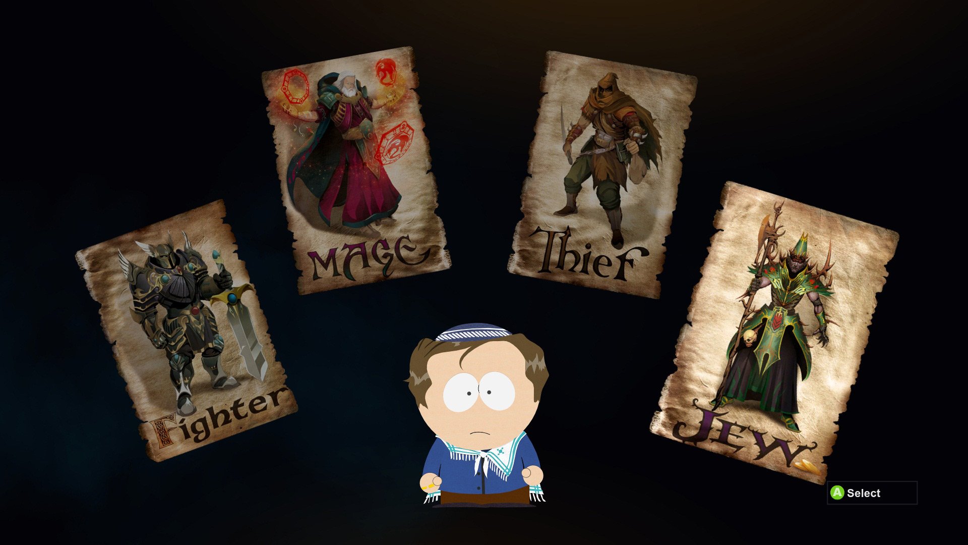 I don't care if it's overpowered, Stick of Truth's Jew is my favorite RPG class