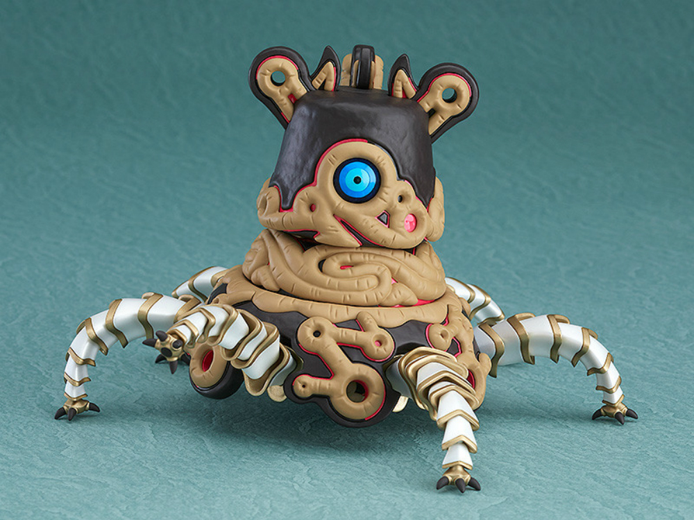 The Nendoroid Zelda Guardian figure has a moveable eye, detachable legs, and a laser accessory