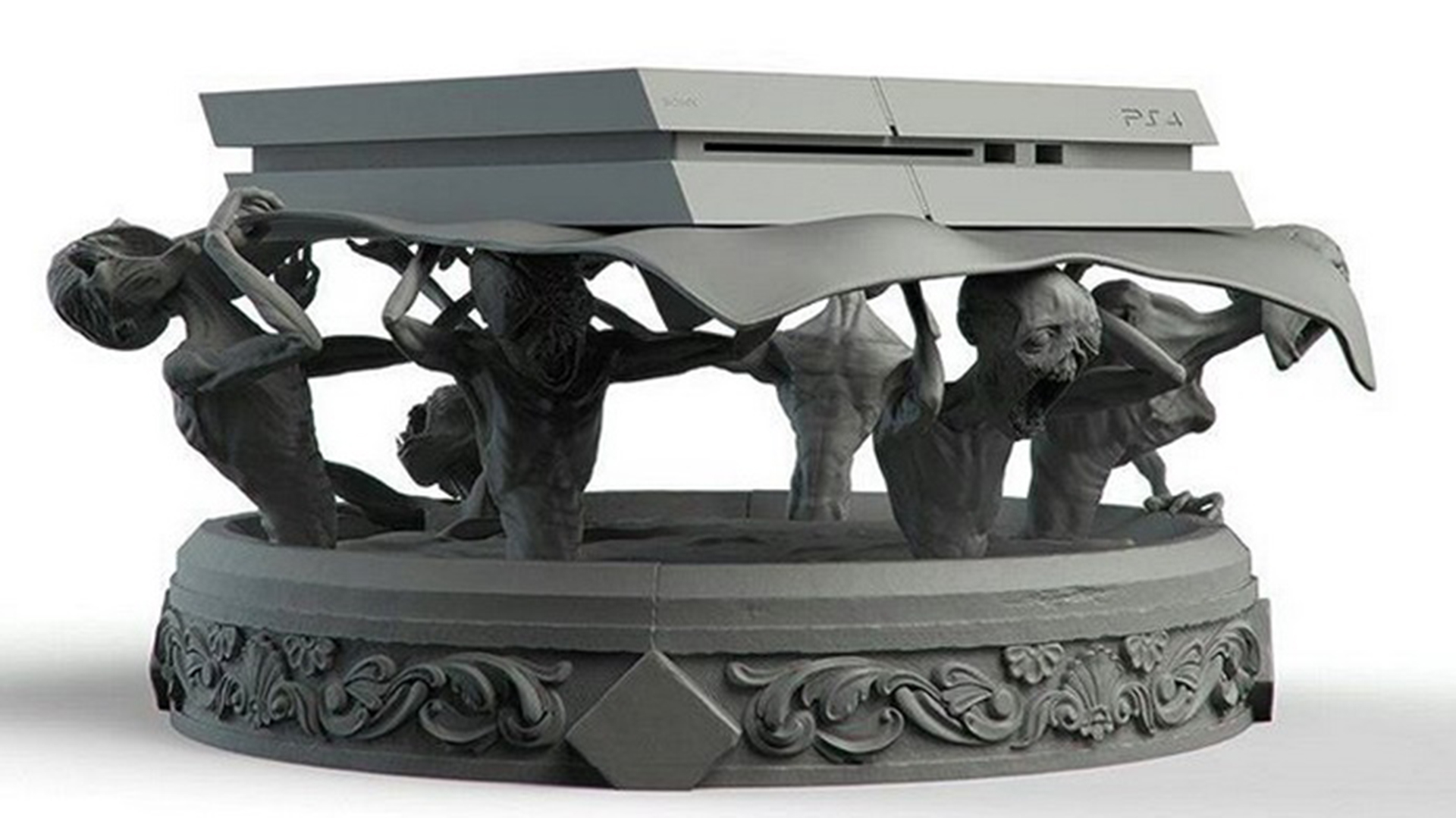 Check out this wonderfully creepy fan made Bloodeborne-themed PS4 stand