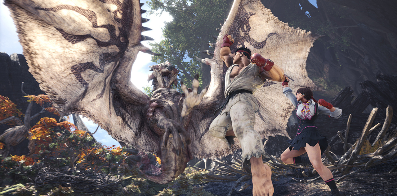 How to play as Street Fighter's Sakura in Monster Hunter: World