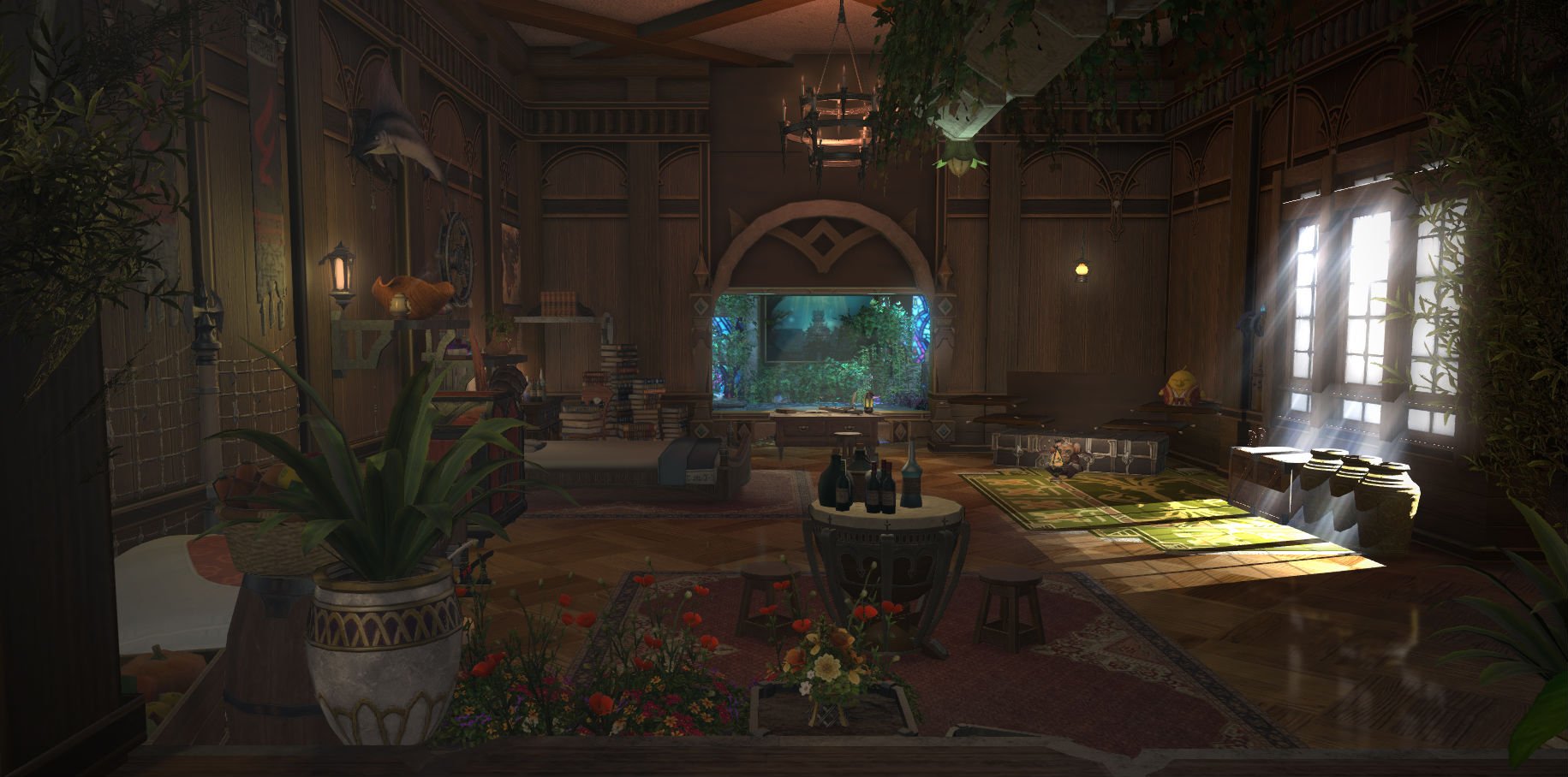 A Final Fantasy XIV player re-created the private quarters from Monster Hunter World