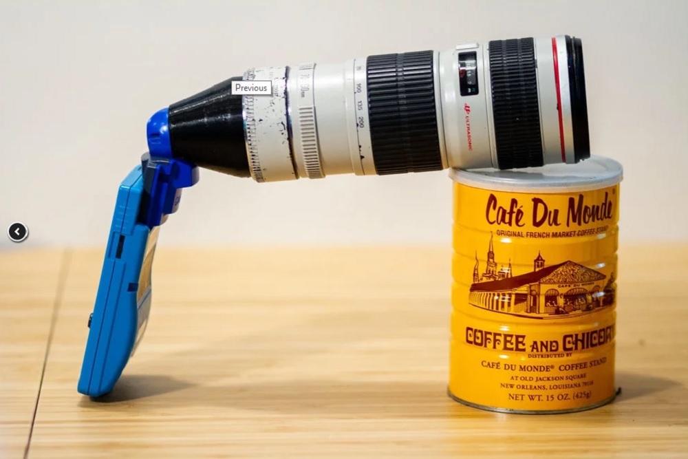 Some madman put a giant lens on a Game Boy Camera, just because they could