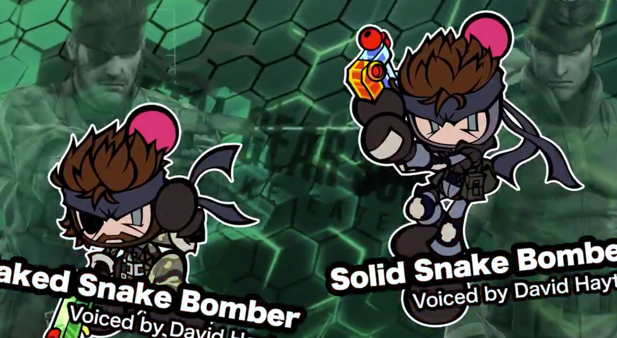 Solid Snake, Naked Snake, and Raiden join Super Bomberman R