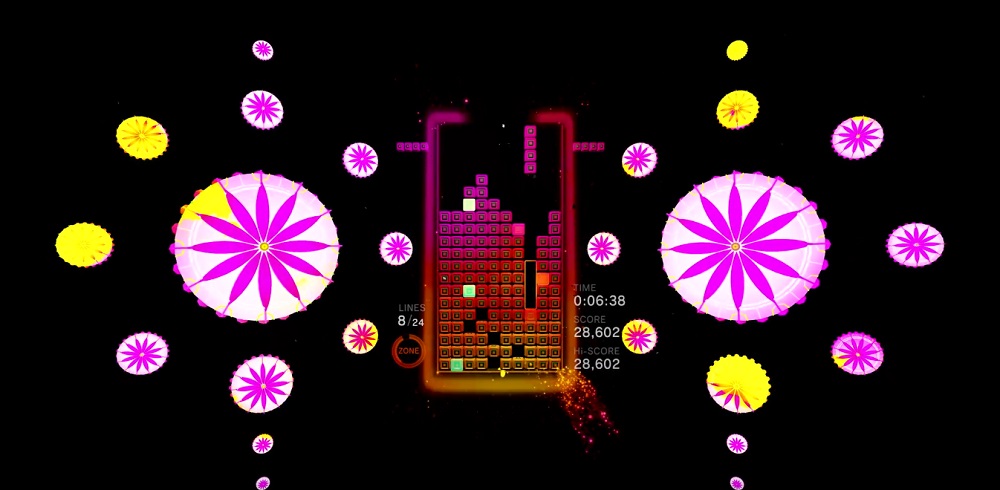 Check out a few minutes of the very pretty Tetris Effect right here