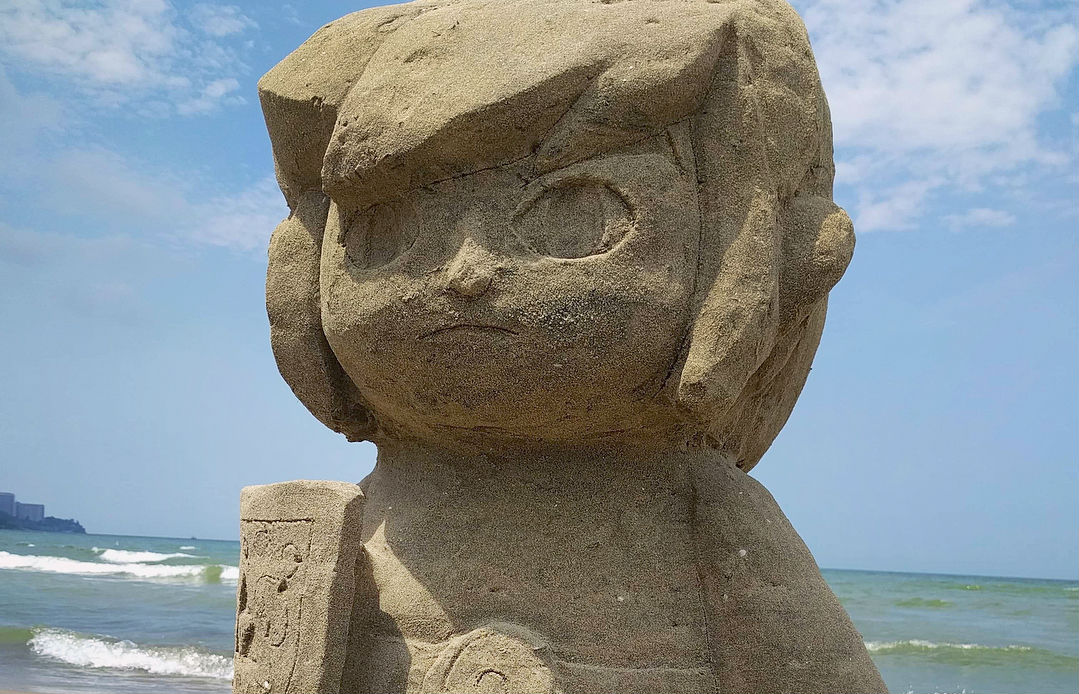 A team of twins created some incredible Legend of Zelda sand art