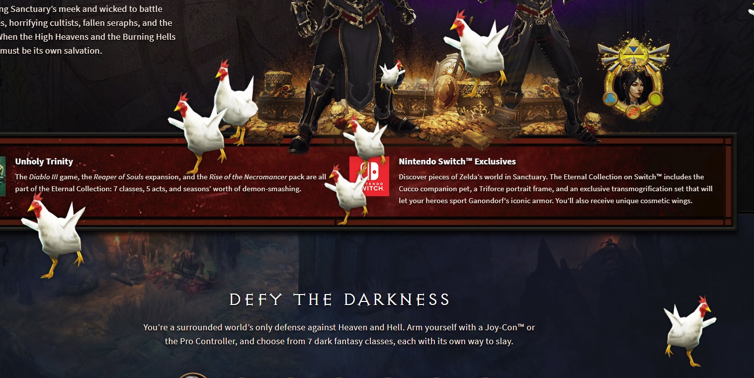 It turns out you can piss off Zelda Cuccos even in the Diablo universe