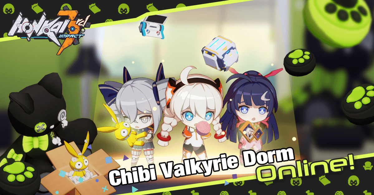 [Free Download] Kick back with chibi valkyrie in Honkai Impact 3rd's Animal Crossing-like dorm