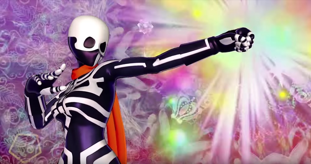 Skullomania bouncing into battle in SNK Heroines: Tag Team Frenzy
