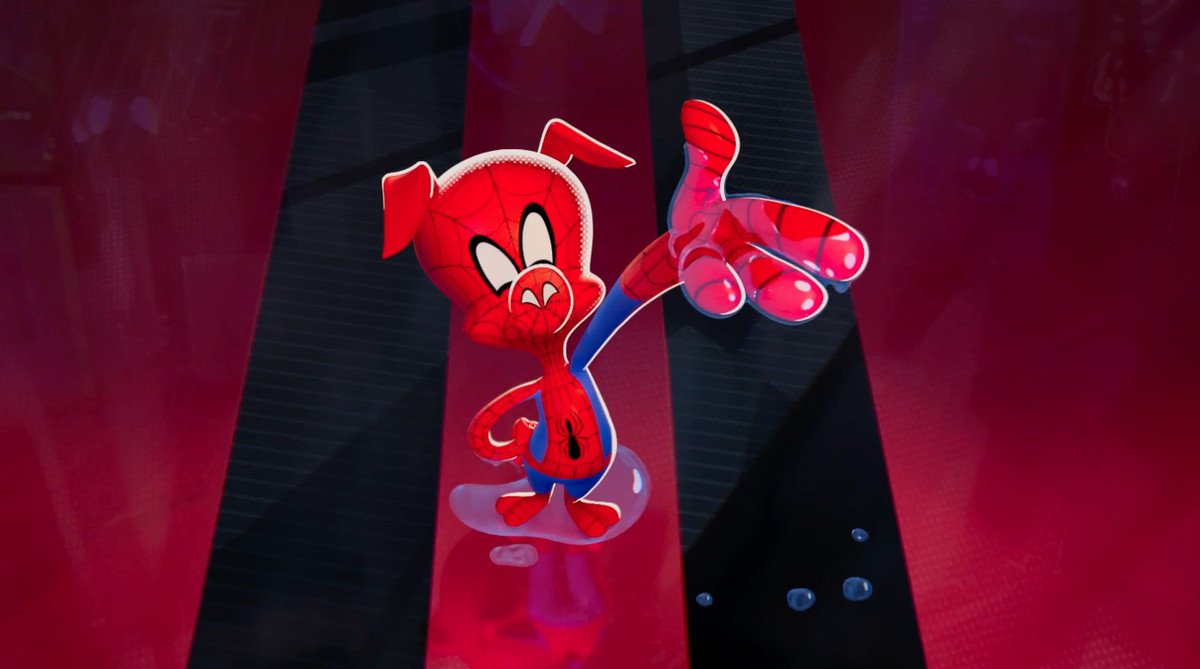 Spider-Ham and Spider-Gwen are in Spider-Man: Into the Spider-Verse