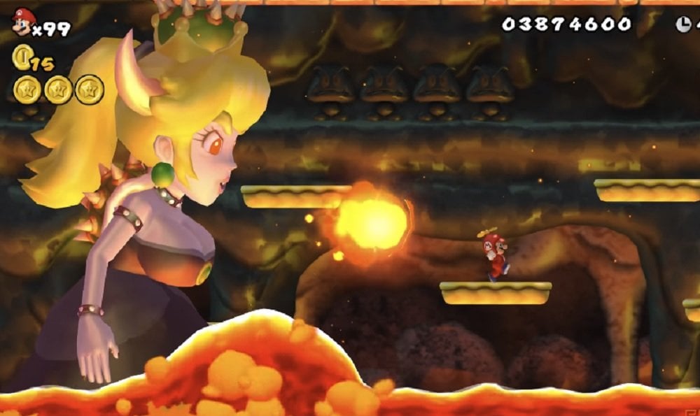 Modder swaps New Super Mario Bros Wii final boss with Bowsette