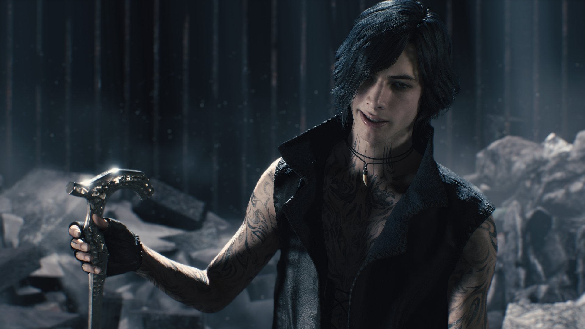 Watch newcomer V strut his stuff in Devil May Cry 5